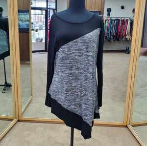 NWOT LMHG Color Block Asymmetrical Hem Top